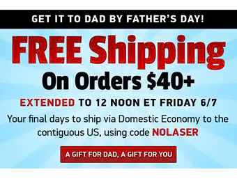 Free Shipping on $40+ orders at ThinkGeek w/code: NOLASER