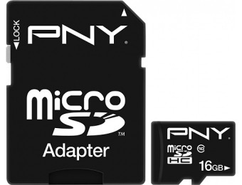 70% off PNY 16GB MicroSDHC Memory Card, P-SDU16G10-GE/BBM