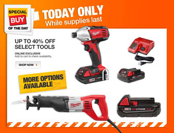 Up to 40% off Select Milwaukee Power Tools