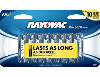 57% off Rayovac 815-24SCTF AA Batteries (24-pack) - Silver/blue