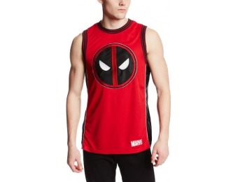 30% off Marvel Comics Deadpool Men's Wade Basketball Jersey, Red