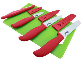 64% off Rosewill 5-PC Ceramic Knife and Cutting Board Set