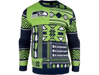 40% off Klew Men's Seattle Seahawks Patches Ugly Sweater