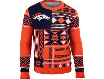 43% off Klew Men's Denver Broncos Patches Ugly Sweater