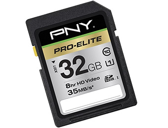 75% off PNY Pro-Elite Series 32GB SDHC Class 10 Memory Card