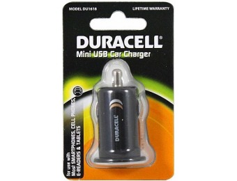 50% off Duracell Mini USB Car Charger Black DU1618