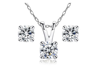 $1,060 off Mabella 14k 0.45 cttw Diamond Pendant & Earrings