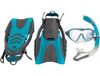 81% off Aqua Lung Diva/Island Dry 3-Pc Dive Set Mask, Snorkel, Fins
