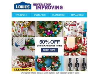 Get 50% OFF Select Christmas Items at Lowes.com