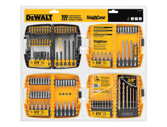 50% off DeWalt 100-Piece Metal Twist Drill Bit Set w/ Storage Cases