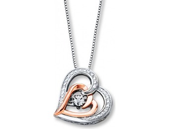 $110 off Diamonds in Rhythm Heart Necklace Sterling Silver/10K Gold