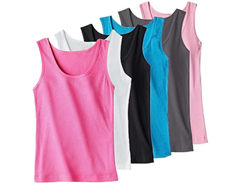 75% off 12-Pack Assorted Cotton Ribbed Ladies Tank Tops