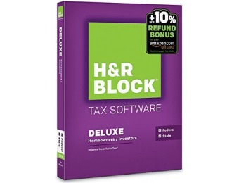 51% off H&R Block 2015 Deluxe + State Tax Software (PC/Mac)