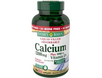 36% off Nature's Bounty Calcium 1200 Mg. Plus Vitamin D3, 220-Ct