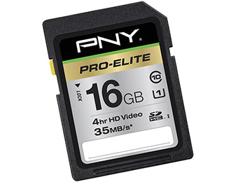 70% off PNY Pro Elite 16GB SDHC Class 10 Memory Card