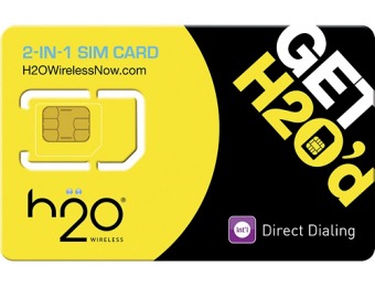 70% off H2O Wireless Dual Sim Card - Yellow