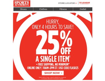Sports Authority Flash Sale - 25% Off Your Entire Purchase