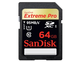 $225 off SanDisk Extreme Pro 64GB SDXC Class 10 Flash Memory Card