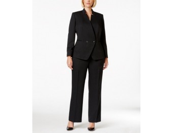 $230 off Tahari Asl Plus Size Two-Button Pinstriped Pantsuit