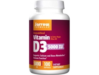 53% off Jarrow Formulas Vitamin D3, 5000IU, 100 Softgels