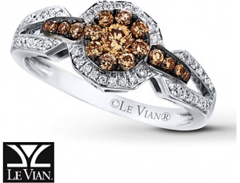 50% off LeVian Chocolate Diamonds 1/2 ct tw Ring 14K Vanilla Gold