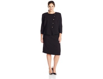 $244 off Tahari ASL Women's Plus-Size Dina Skirt Suit, Black