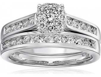 $2,269 off 14k White Gold Unity Diamond Bridal Ring Set