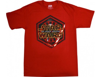 67% off Disney Star Wars The Force Awakens Men's T-shirt - Red