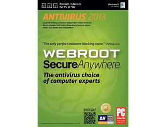 80% off Webroot SecureAnywhere Antivirus 2013 PC/Mac Software