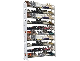53% off Home Basics Ten-Tier Shoe Rack w/Capacity for Fifty Pairs