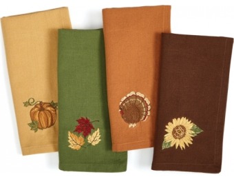 72% off Homewear Harvest 4 Pack of Embroidered Assorted Linens