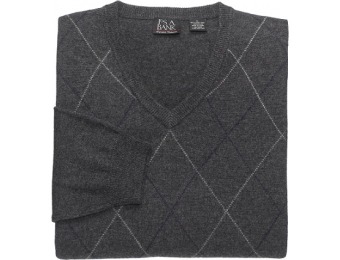 $126 off Lambswool Sweater Fine Gauge Raker V-Neck Sweater