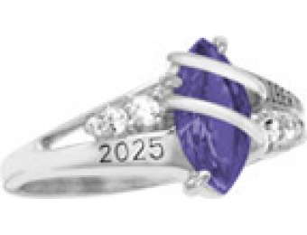 75% off Seaswirl Women's Class Ring with CZ Accents