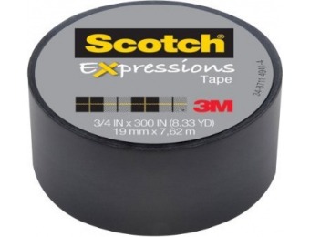 84% off Scotch Expressions Magic Tape, 3/4 x 300", Black, 6-Rolls/Pack