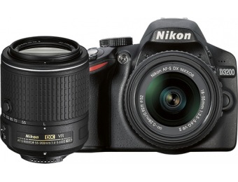 56% off Nikon D3200 DSLR + 18-55mm and 55-200mm VR II Lenses