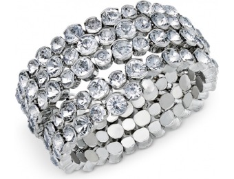 71% off Thalia Sodi Silver-Tone Crystal Coil Bangle Bracelet, Only at Macy's