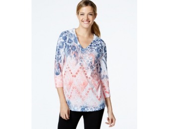 75% off Style & Co. Sport Embellished Printed Hoodie