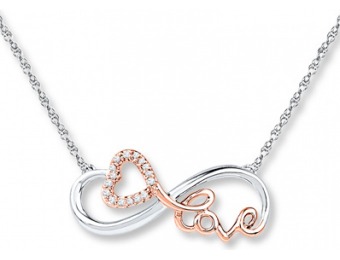 37% off Infinity Heart Diamond Necklace Sterling Silver/10K Gold