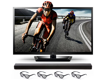 $300 off LG 55LM4700 55" 1080p 3D HDTV w/ Sound Bar & 4 3D Glasses