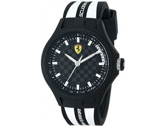 61% off Ferrari Men's 0830191 Pit Crew Analog Display White Watch