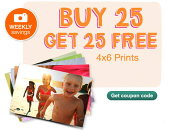 Buy 25, Get 25 Free 4x6 Prints w/ Walgreens code: BUYTOGET