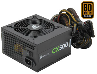 57% off Corsair CX500 500W 80+ Power Supply after $20 rebate
