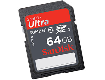70% off SanDisk Ultra 64GB SDXC Class 10 Flash Memory Card