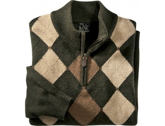 87% off Lambswool Patterned Argyle Half-Zip Men's Sweater