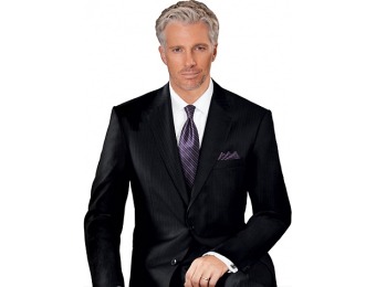 89% off Signature Platinum Wool 2-Button Side Vent Suits