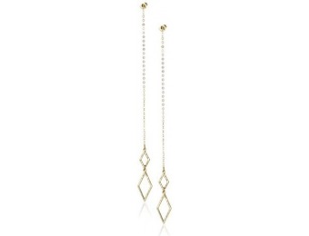 90% off 10k Yellow Gold Double Marquise Drop Earrings
