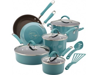 47% off Rachael Ray Cucina 12-piece Cookware Set - Agave Blue