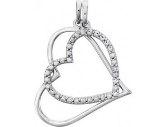 75% off Sterling Silver Diamond Accent Heart Pendant