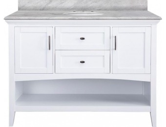 35% off Home Decorators Brattleby Vanity in White with Marble Top