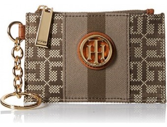 63% off Tommy Hilfiger Signature Jacq Coin Purse, Tan/Chocolate
